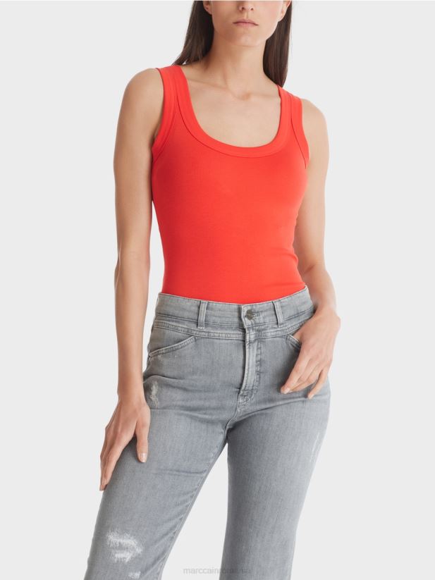 maiou cu nervuri fine Marc Cain campari îmbrăcăminte 4826HH1341