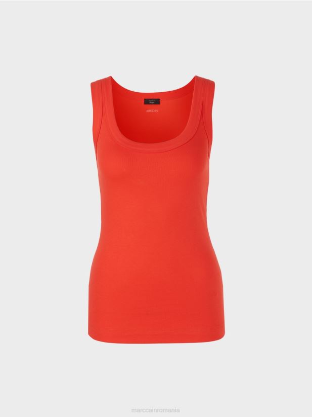 maiou cu nervuri fine Marc Cain campari îmbrăcăminte 4826HH1341