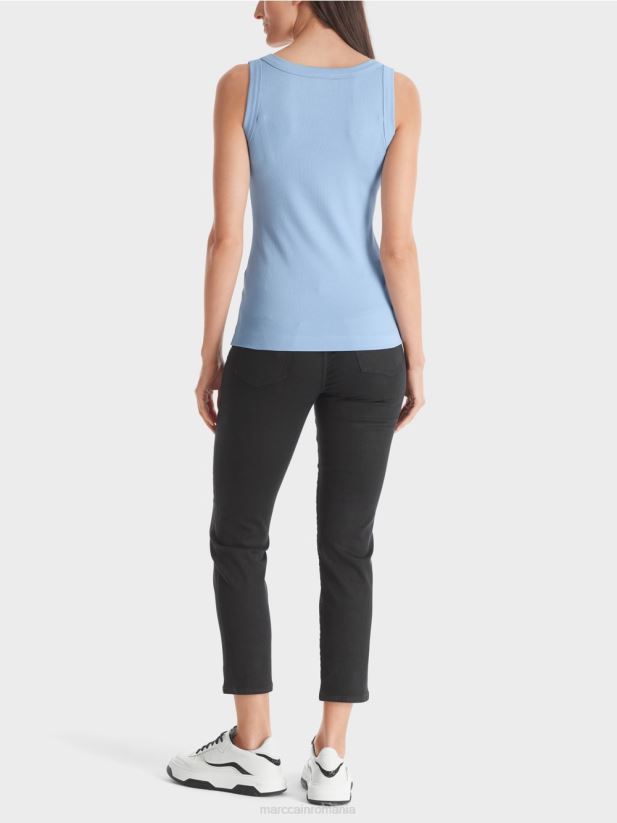 maiou cu nervuri fine Marc Cain cer întunecat de vară îmbrăcăminte 4826HH1349