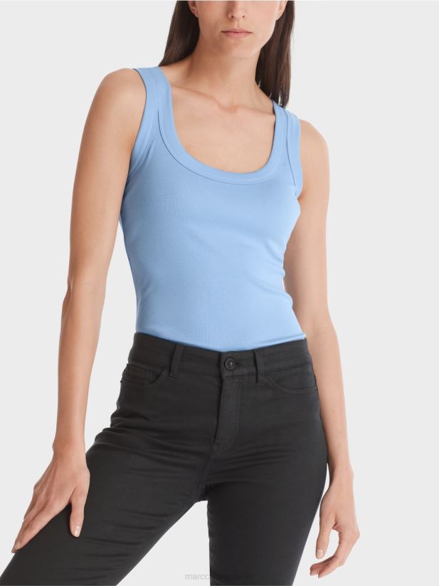 maiou cu nervuri fine Marc Cain cer întunecat de vară îmbrăcăminte 4826HH1349