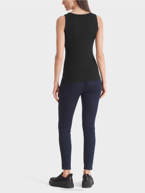 maiou cu nervuri fine Marc Cain negru îmbrăcăminte 4826HH1468