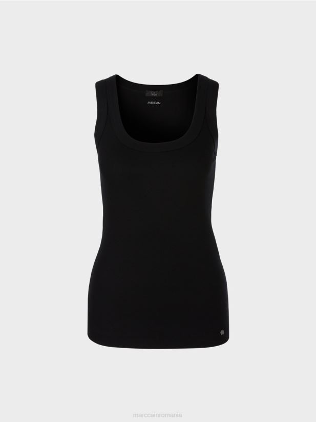 maiou cu nervuri fine Marc Cain negru îmbrăcăminte 4826HH1468