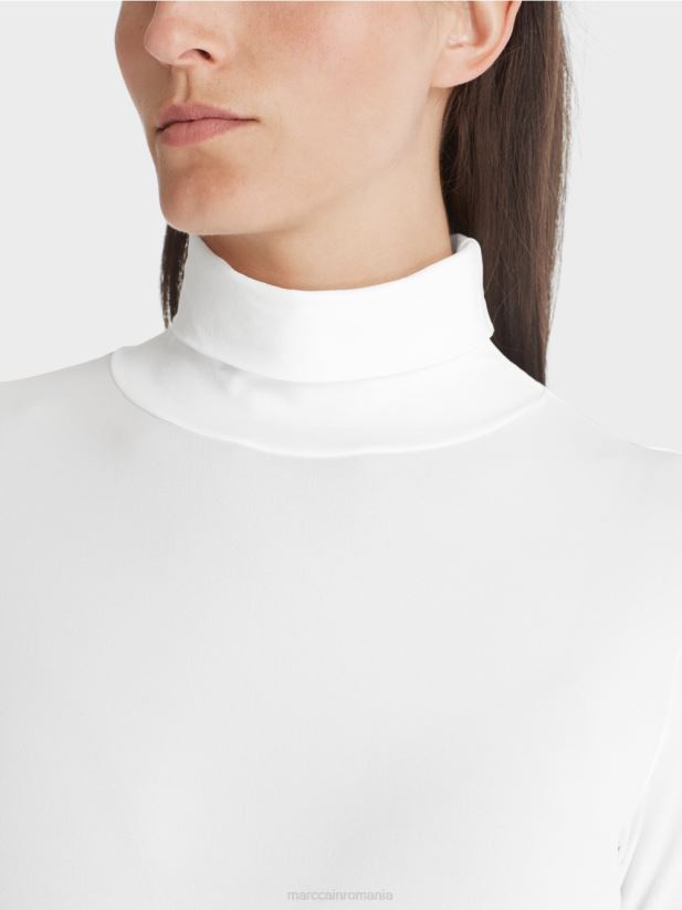 pulover delicat cu guler rulat Marc Cain alb îmbrăcăminte 4826HH1484