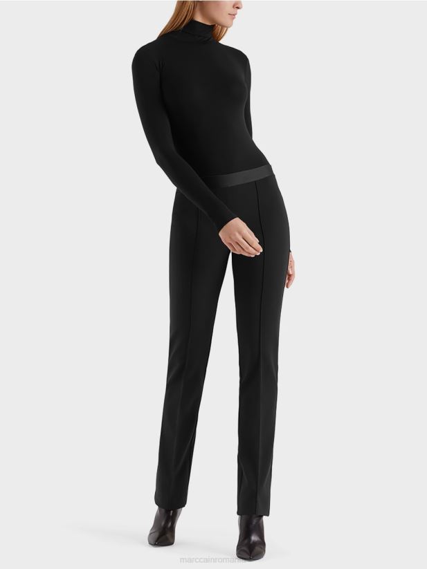 pulover delicat cu guler rulat Marc Cain negru îmbrăcăminte 4826HH1483