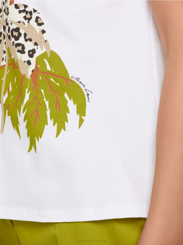 „regândiți împreună” de sus Marc Cain alb îmbrăcăminte 4826HH1405