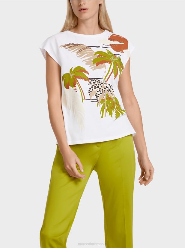 „regândiți împreună” de sus Marc Cain alb îmbrăcăminte 4826HH1405