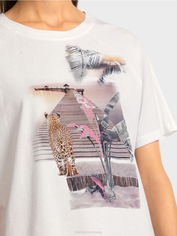 „regândiți împreună” de sus Marc Cain alb îmbrăcăminte 4826HH1409