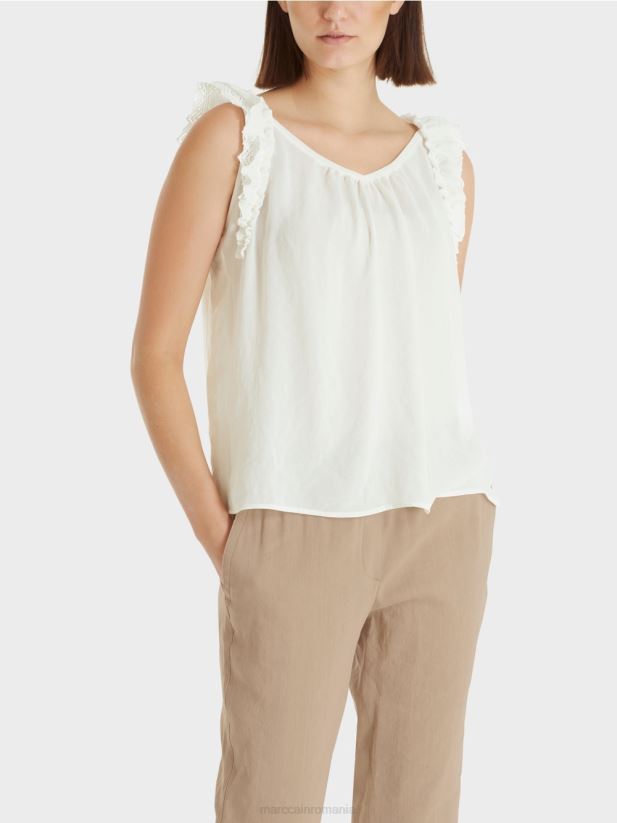 „regândiți împreună” de sus Marc Cain aproape alb îmbrăcăminte 4826HH1408