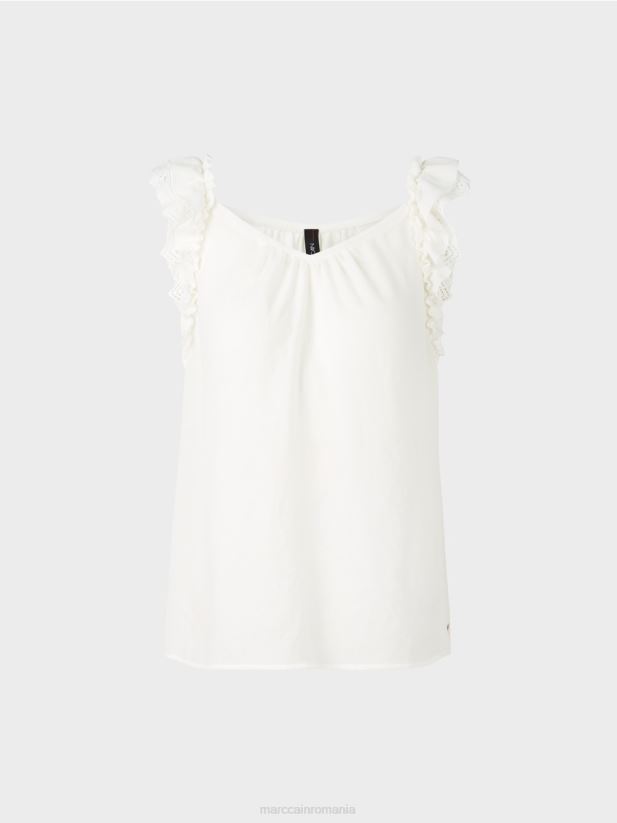 „regândiți împreună” de sus Marc Cain aproape alb îmbrăcăminte 4826HH1408