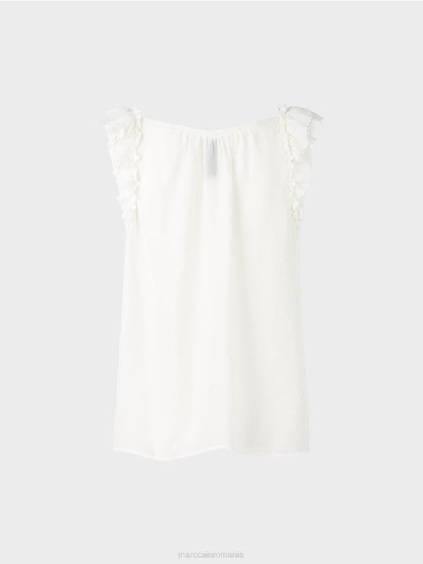 „regândiți împreună” de sus Marc Cain aproape alb îmbrăcăminte 4826HH1408