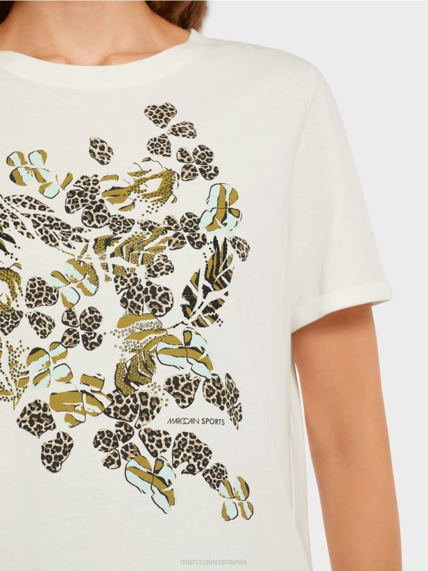 „regândiți împreună” de sus Marc Cain aproape alb îmbrăcăminte 4826HH1426