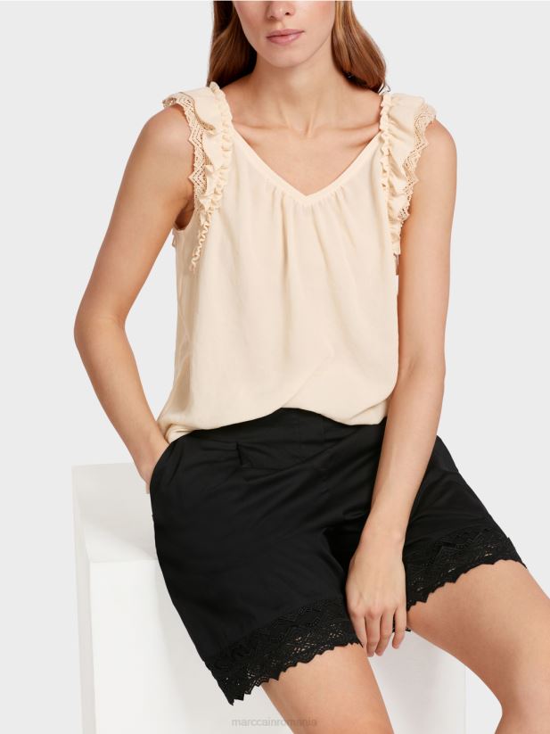 „regândiți împreună” de sus Marc Cain cremă îmbrăcăminte 4826HH1371