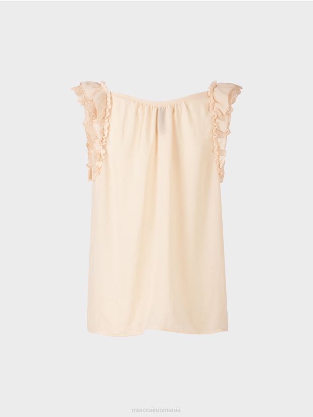 „regândiți împreună” de sus Marc Cain cremă îmbrăcăminte 4826HH1371