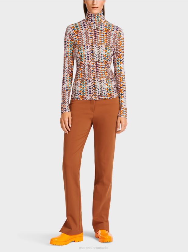 top colorat cu mâneci lungi Marc Cain purpuriu regal îmbrăcăminte 4826HH1452