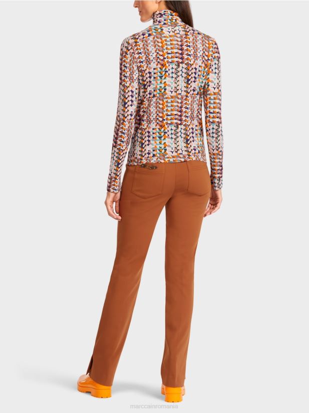 top colorat cu mâneci lungi Marc Cain purpuriu regal îmbrăcăminte 4826HH1452