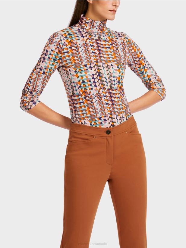 top colorat cu mâneci lungi Marc Cain purpuriu regal îmbrăcăminte 4826HH1452