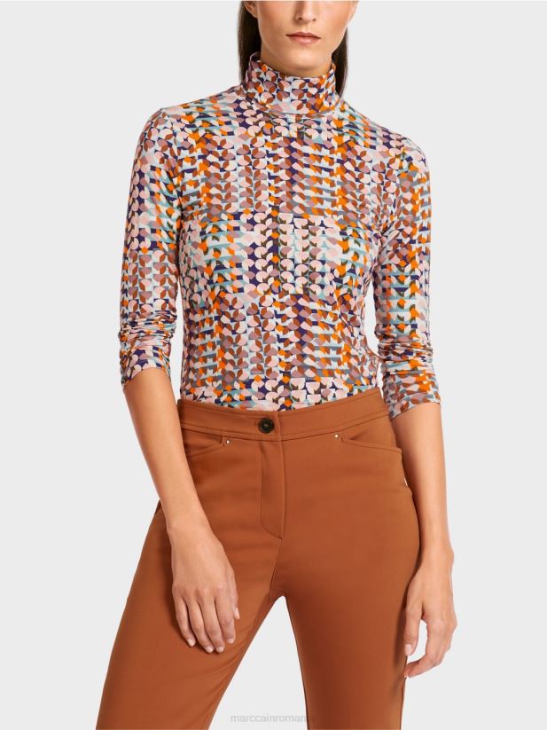 top colorat cu mâneci lungi Marc Cain purpuriu regal îmbrăcăminte 4826HH1452