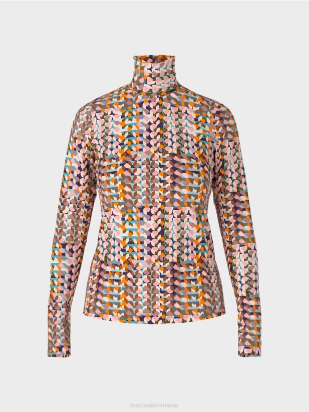 top colorat cu mâneci lungi Marc Cain purpuriu regal îmbrăcăminte 4826HH1452