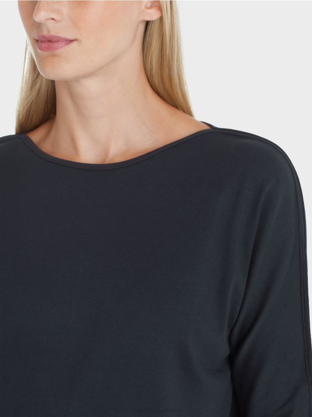 top cu decolteu barca Marc Cain albastru miezul nopții îmbrăcăminte 4826HH1292