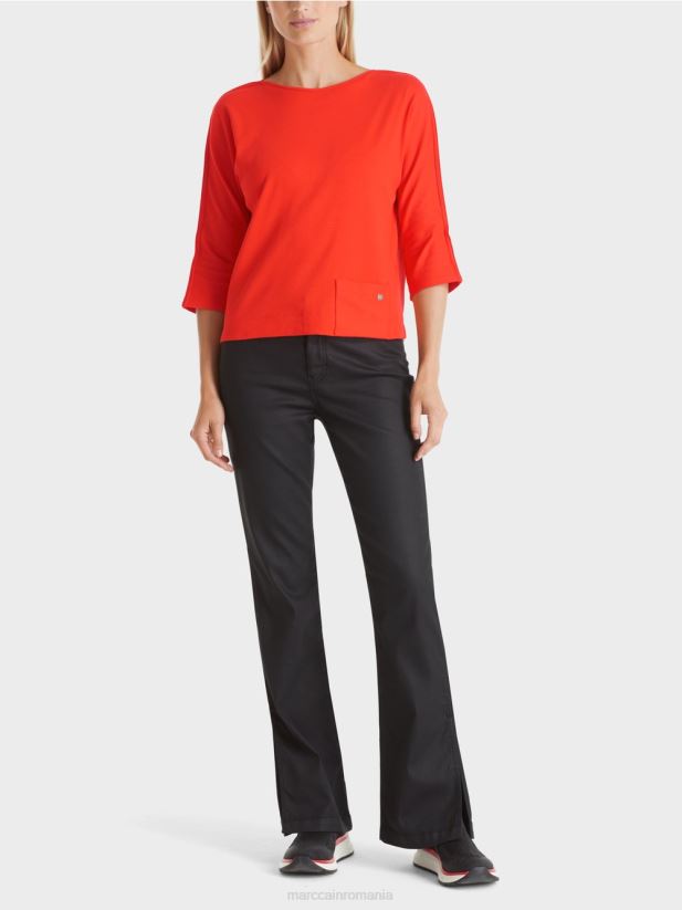 top cu decolteu barca Marc Cain campari îmbrăcăminte 4826HH1273