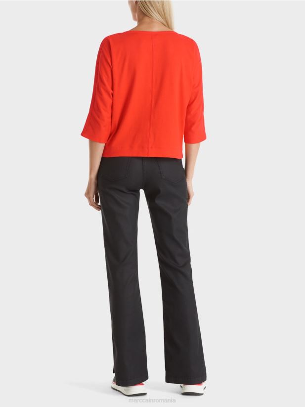top cu decolteu barca Marc Cain campari îmbrăcăminte 4826HH1273