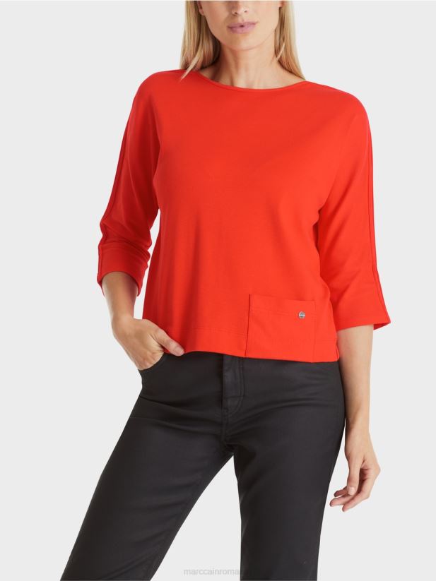 top cu decolteu barca Marc Cain campari îmbrăcăminte 4826HH1273