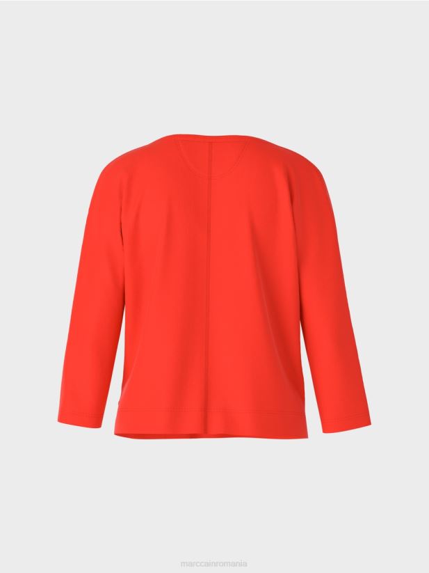 top cu decolteu barca Marc Cain campari îmbrăcăminte 4826HH1273