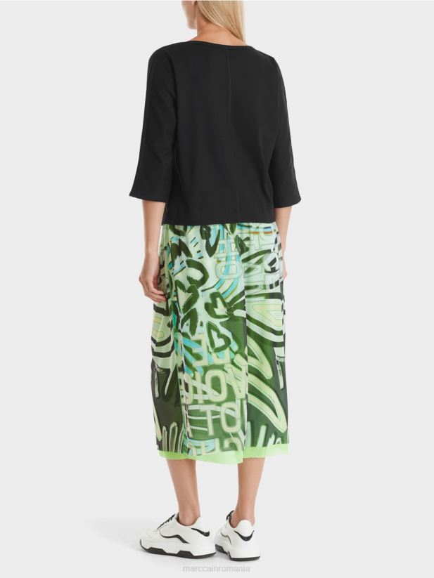 top cu decolteu barca Marc Cain negru îmbrăcăminte 4826HH1272