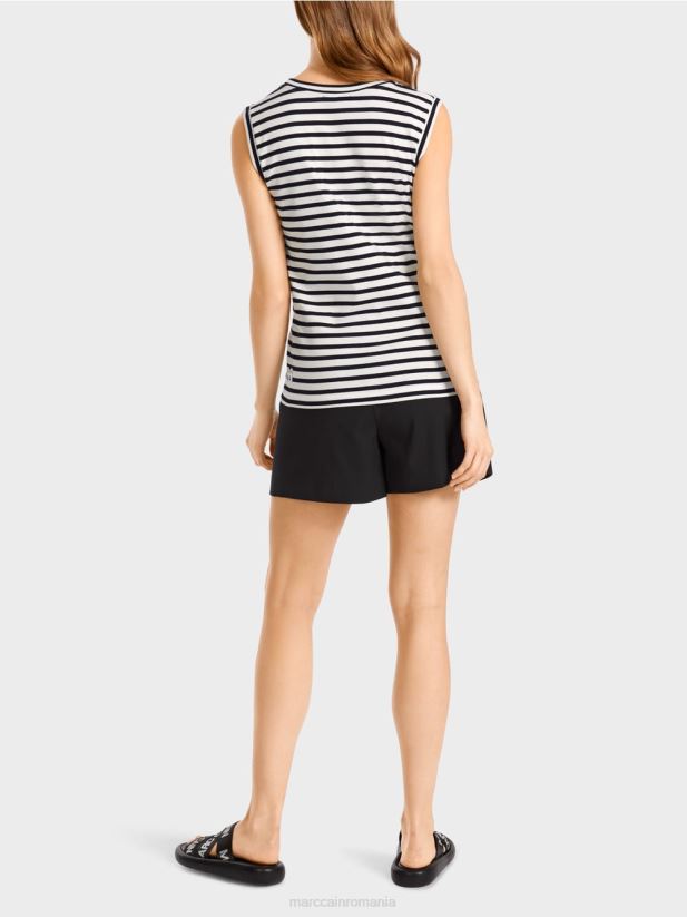 top cu dungi cu imprimeu Marc Cain var usor îmbrăcăminte 4826HH1388