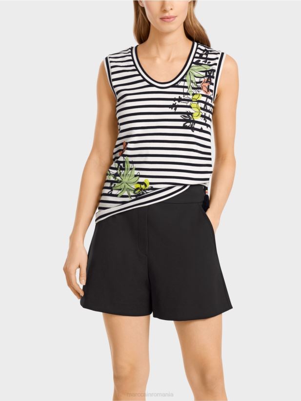 top cu dungi cu imprimeu Marc Cain var usor îmbrăcăminte 4826HH1388