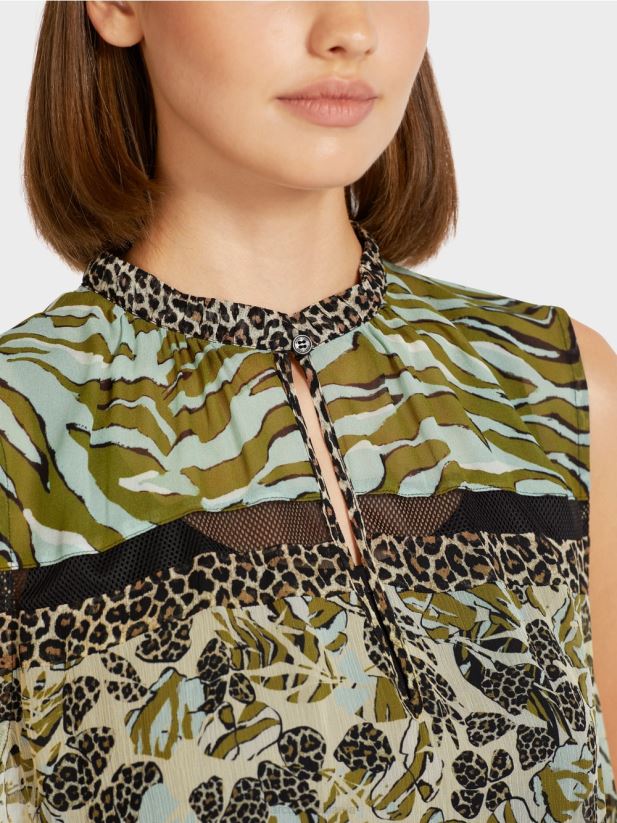 top cu etaje fără mâneci lungi Marc Cain luminator moale îmbrăcăminte 4826HH1429