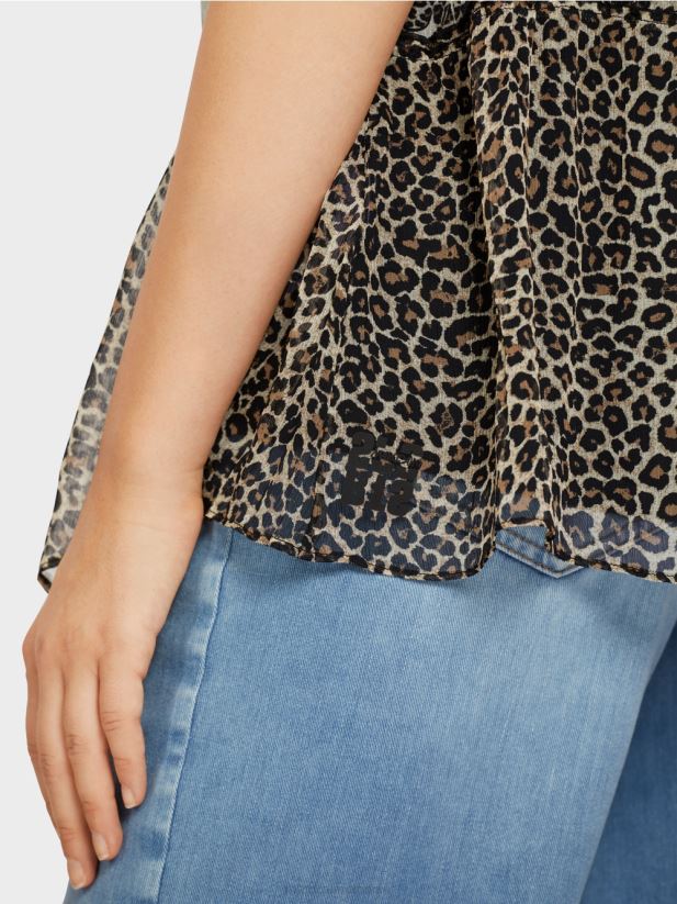 top cu etaje fără mâneci lungi Marc Cain luminator moale îmbrăcăminte 4826HH1429