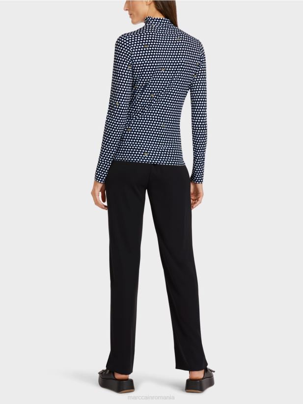 top cu maneci lungi cu guler ridicat Marc Cain negru îmbrăcăminte 4826HH1440