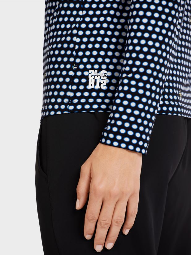 top cu maneci lungi cu guler ridicat Marc Cain negru îmbrăcăminte 4826HH1440