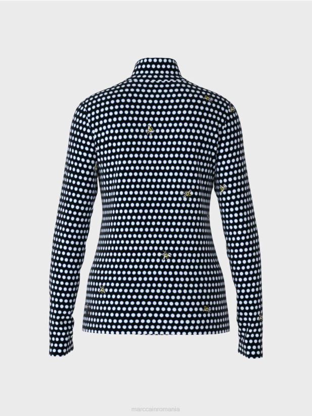 top cu maneci lungi cu guler ridicat Marc Cain negru îmbrăcăminte 4826HH1440