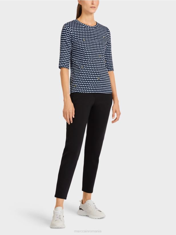 top cu model de buline Marc Cain negru îmbrăcăminte 4826HH1443