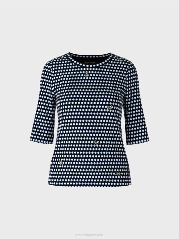 top cu model de buline Marc Cain negru îmbrăcăminte 4826HH1443