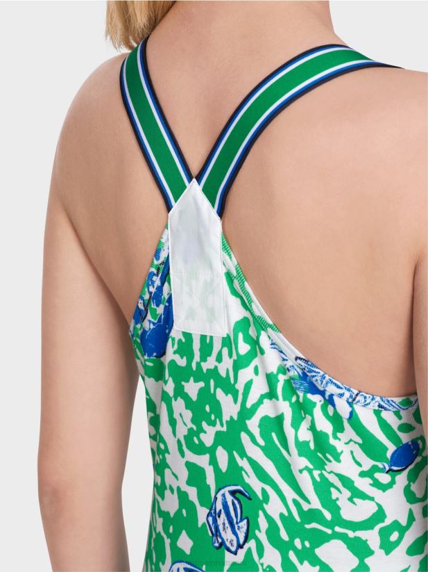 top cu spatele boxer Marc Cain frunză strălucitoare de busuioc îmbrăcăminte 4826HH1356