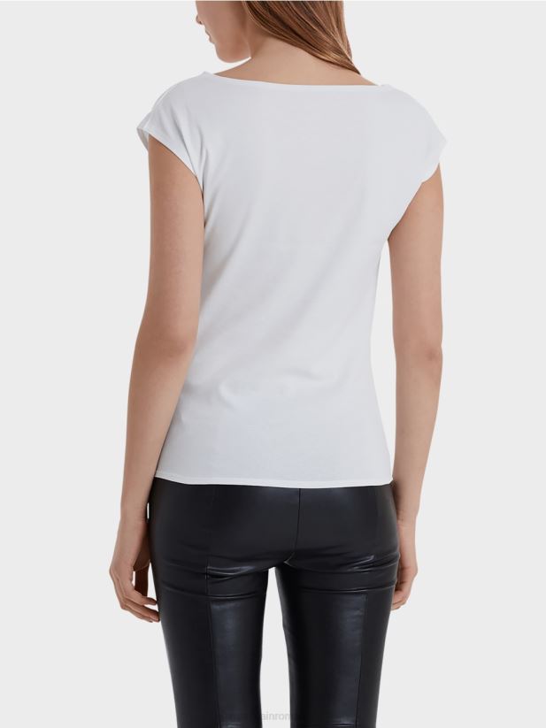 top de bază cu decolteu larg Marc Cain alb îmbrăcăminte 4826HH1486