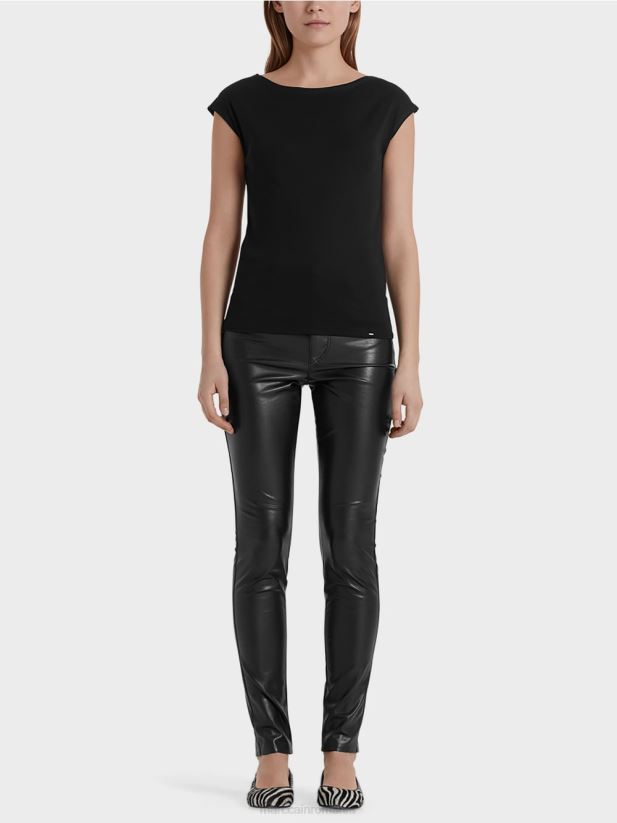 top de bază cu decolteu larg Marc Cain negru îmbrăcăminte 4826HH1476