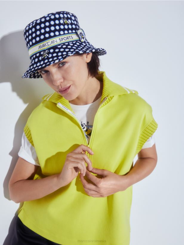 top din bumbac moale Marc Cain aproape alb îmbrăcăminte 4826HH1439