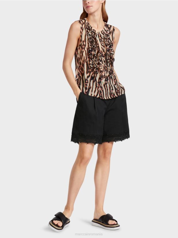 top fără mâneci cu volane Marc Cain rosu intens îmbrăcăminte 4826HH1368