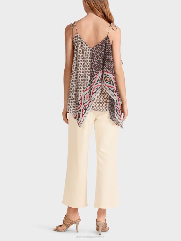 top în stil boho Marc Cain cremă îmbrăcăminte 4826HH1372