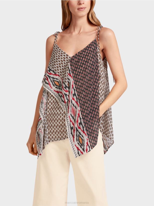 top în stil boho Marc Cain cremă îmbrăcăminte 4826HH1372