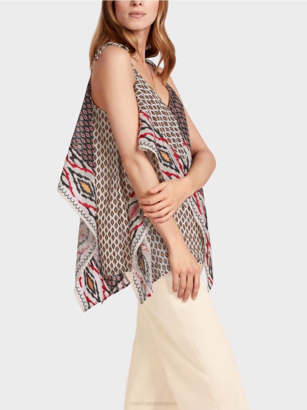 top în stil boho Marc Cain cremă îmbrăcăminte 4826HH1372