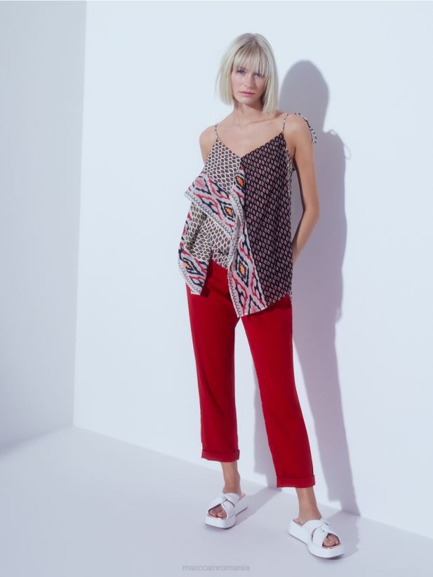 top în stil boho Marc Cain cremă îmbrăcăminte 4826HH1372