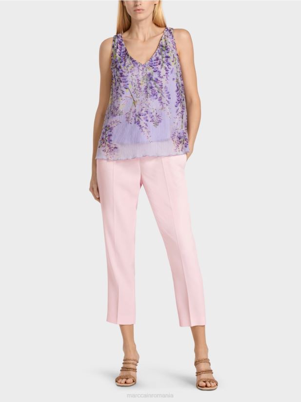 top plisat în formă de a Marc Cain liliac strălucitor îmbrăcăminte 4826HH1389