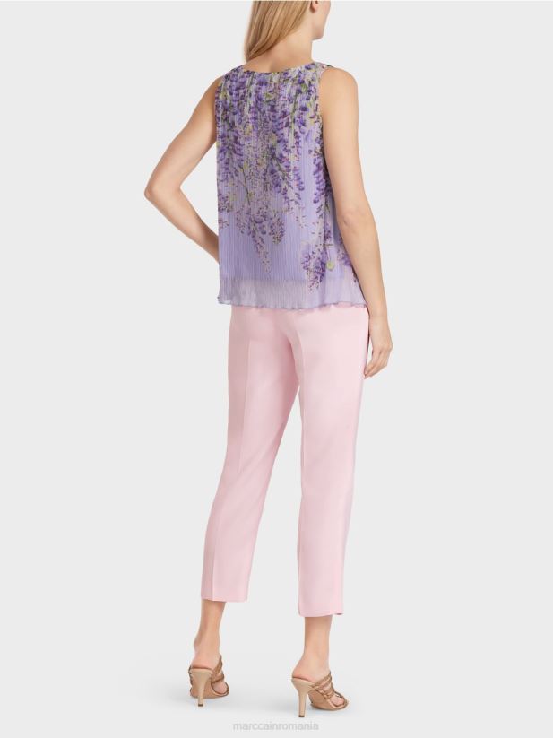 top plisat în formă de a Marc Cain liliac strălucitor îmbrăcăminte 4826HH1389