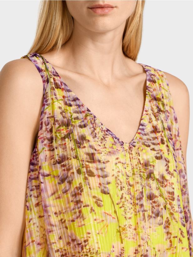 top plisat în formă de a Marc Cain verde lamaie îmbrăcăminte 4826HH1391