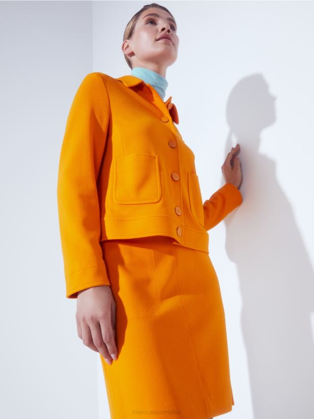 top simplu cu mâneci lungi Marc Cain albastru atmosferic îmbrăcăminte 4826HH1453